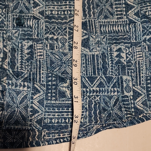 Haggar NWT  Men's Teal Geometric Button Down Shirt - Picture 6 of 7